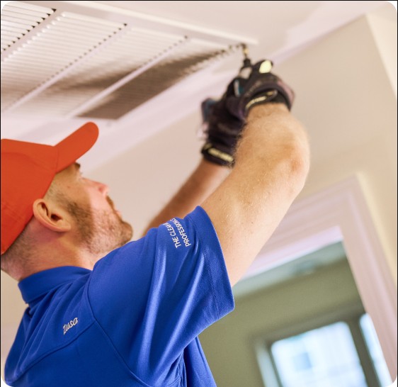 Air duct cleaning in action